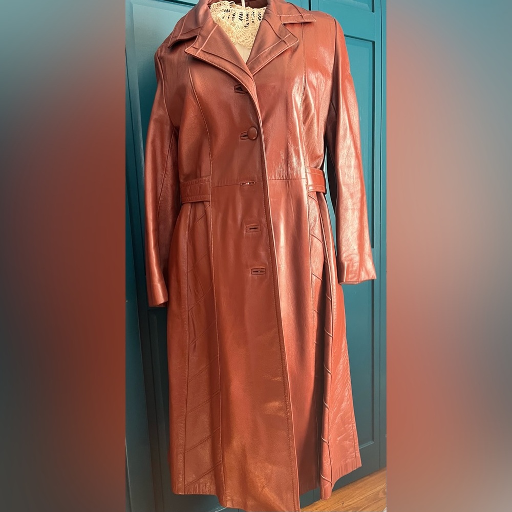 1970’s Vintage Women's Leather Coat - Rust